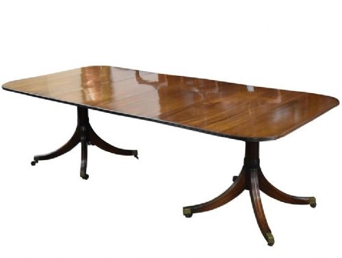 Regency Style Mahogany Pedestal Dining Table