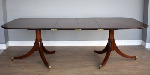 Regency Style Mahogany Pedestal Dining Table
