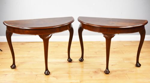 Pair of Antique Walnut Console Tables