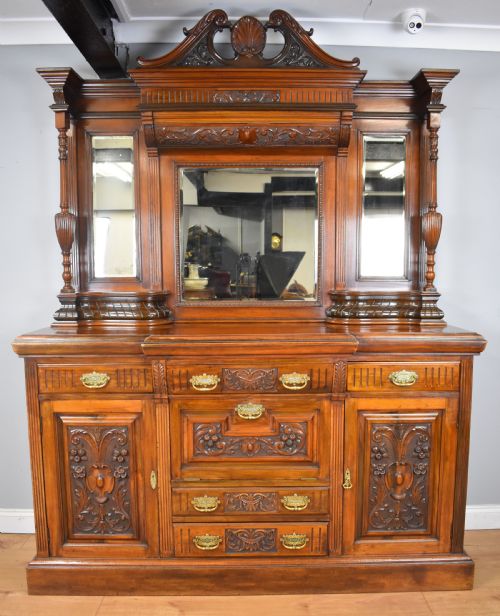 Victorian Walnut Mirror Back Sideboard