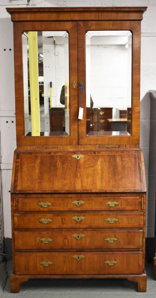 George II Walnut Bureau Bookcase
