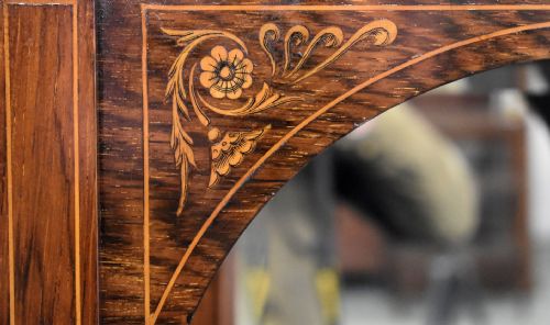 VICTORIAN ROSEWOOD AND MARQUETRY DISPLAY CABINET - ADDITIONAL PHOTO 7