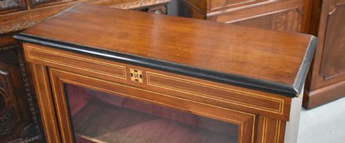 VICTORIAN MAHOGANY INLAID PIER CABINET - ADDITIONAL PHOTO 4