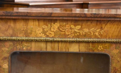 VICTORIAN WALNUT AND MARQUETRY INLAID PIER CABINET - ADDITIONAL PHOTO 3