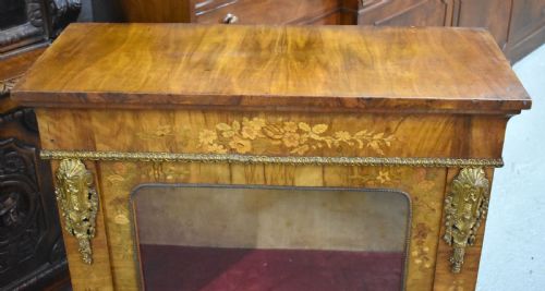 VICTORIAN WALNUT AND MARQUETRY INLAID PIER CABINET - ADDITIONAL PHOTO 7