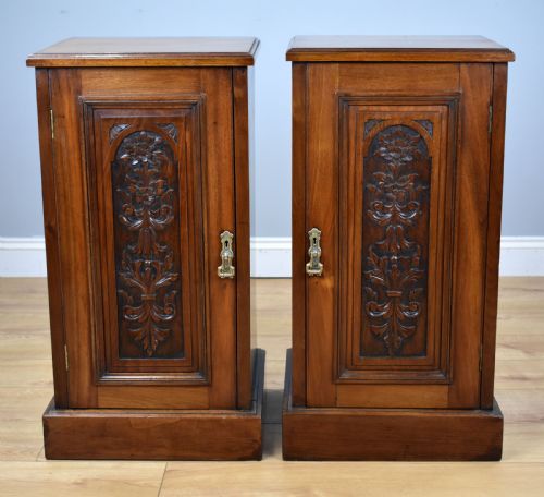 Pair of Victorian Walnut Bedside Cabinets