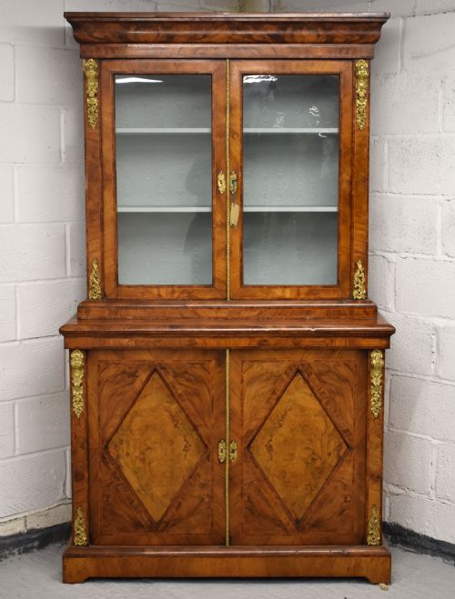 Victorian Burr Walnut Bookcase