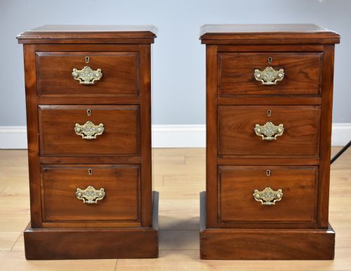 Pair of Victorian Walnut Bedside Chests
