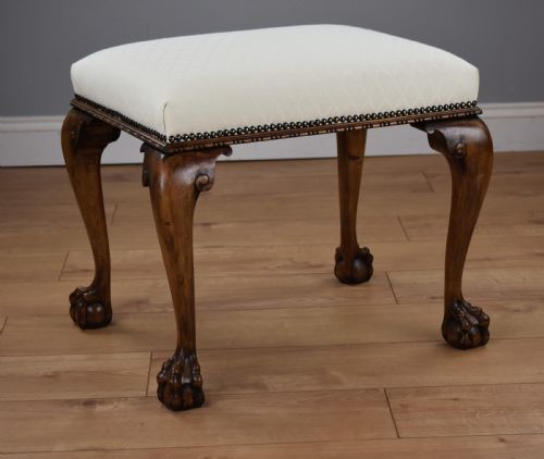 1930 Walnut Claw and Ball Footstool