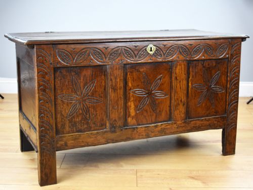 Georgian Carved Oak Coffer