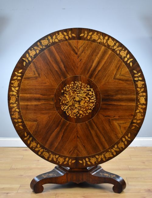 Early Victorian Rosewood Marquetry Breakfast Table
