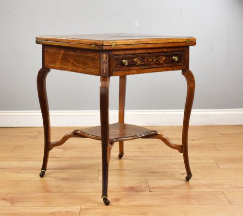 Late Victorian Rosewood Envelope Card Table