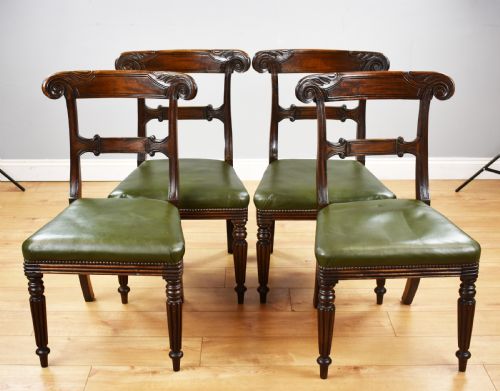 Set of 4 William IV Mahogany Dining Chairs