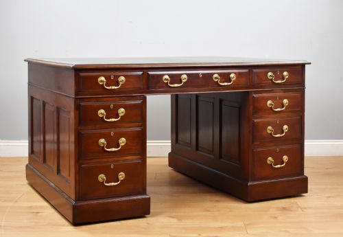 Edwardian Mahogany Partners Desk