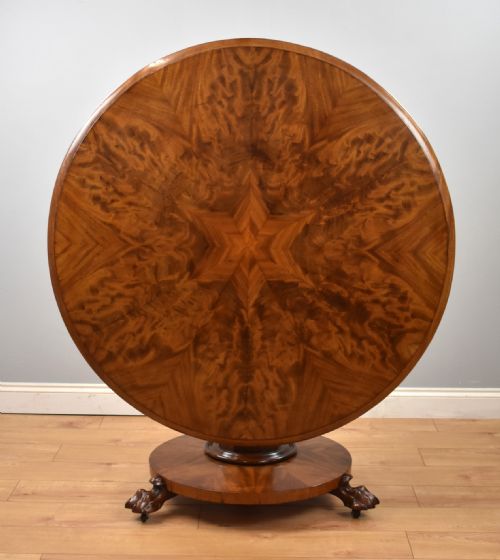 Victorian Mahogany Round Tilt Top Dining Table