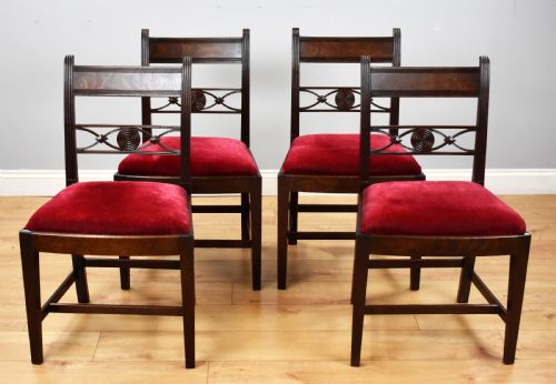 Set of 4 George III Mahogany Dining Chairs