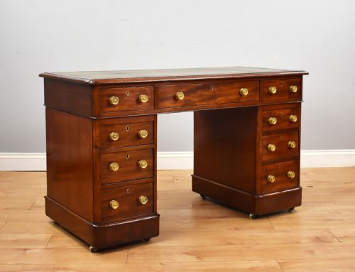 Victorian Mahogany Pedestal Desk