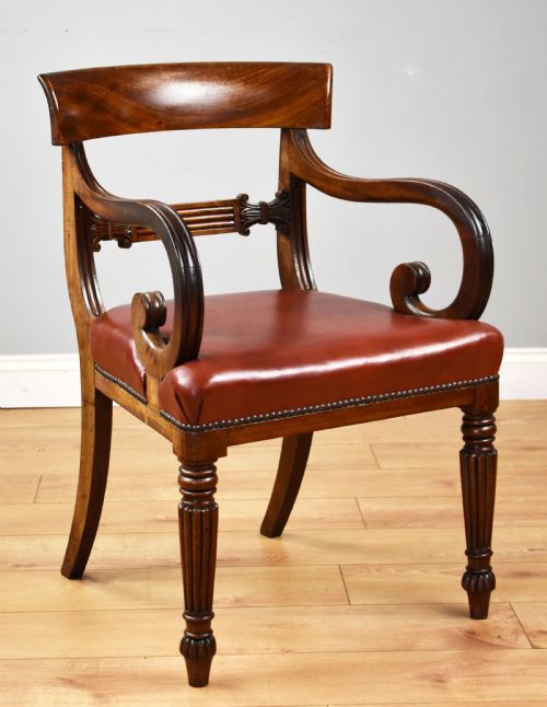 Regency Mahogany Open Armchair