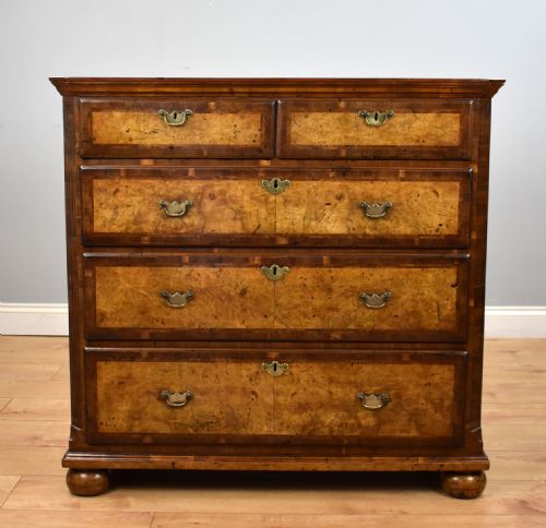 GEORGE III BURR WALNUT CHEST OF DRAWERS - ADDITIONAL PHOTO 1