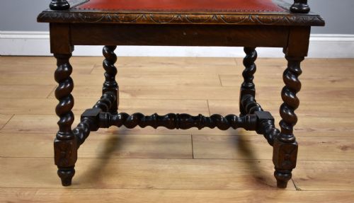 PAIR OAK BARLEY TWIST ARMCHAIRS - ADDITIONAL PHOTO 23