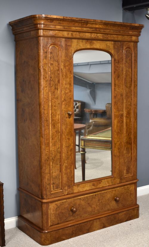 Maple & Co Victorian Burr Walnut Wardrobe
