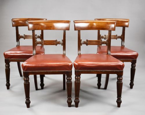Set of 4 George III Mahogany Dining Chairs
