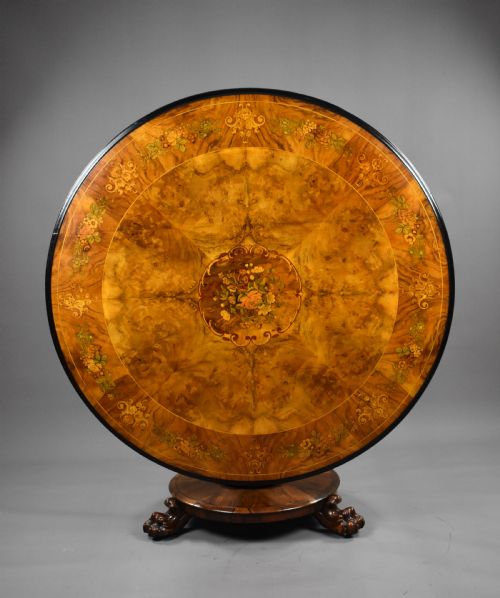 Victorian Burr Walnut Marquetry Table