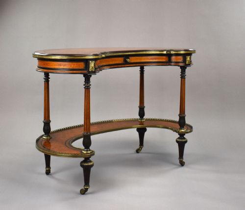 Victorian Walnut & Amboyna Writing Table by Gillows