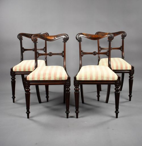 Set of 4 William IV Rosewood Dining Chairs