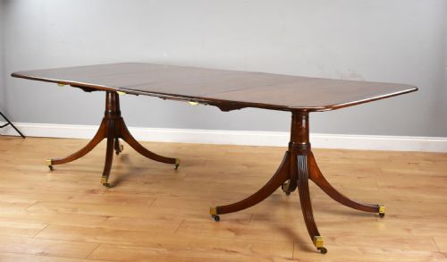 Regency Style Mahogany Pedestal Dining Table