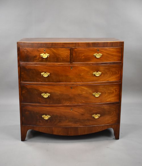 Regency Mahogany Bow Front Chest of Drawers