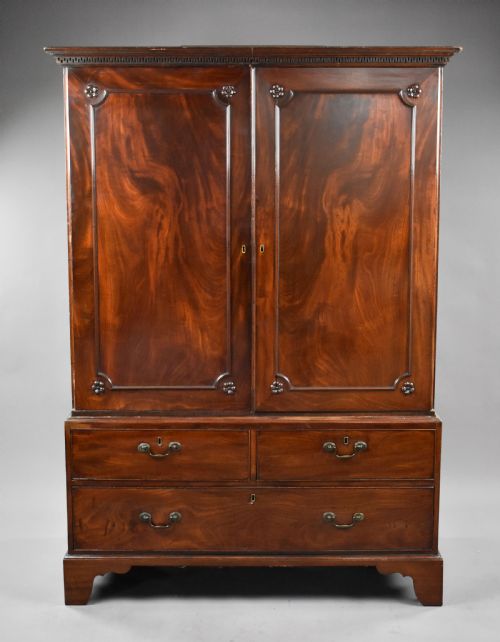 George III Mahogany Linen Press