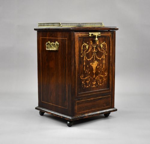Victorian Rosewood Inlaid Coal Purdonium by Jas Shoolbred