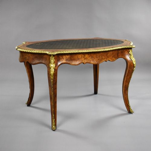 Victorian Burr Yew Bureau Plat by Howard & Sons