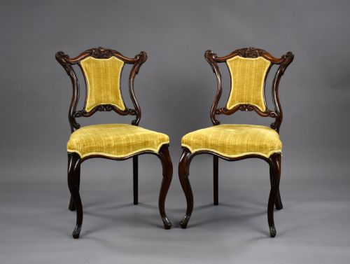 Pair Victorian Rosewood Chairs