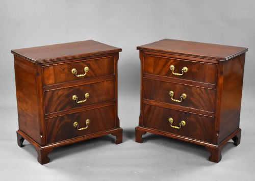 Pair Edwardian Mahogany Bedside Chests