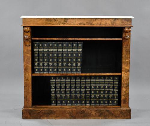 Victorian Burr Walnut Open Bookcase