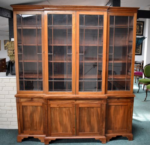 Victorian Mahogany Breakfront Bookcase