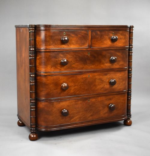 William IV Mahogany Bowfront Chest of Drawers