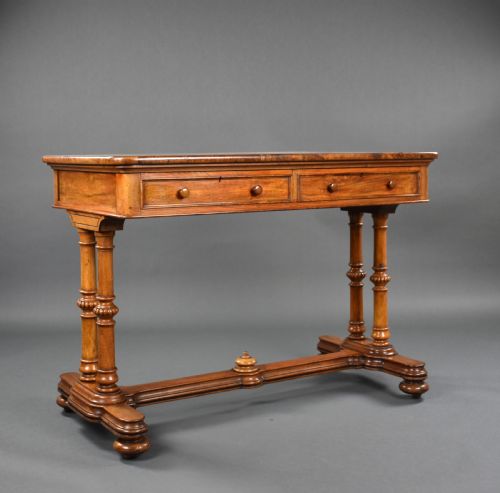 Victorian Walnut Writing Table by Doveston, Bird & Hull