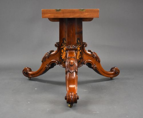 VICTORIAN BURR WALNUT AND MARQUETRY BREAKFAST TABLE BY JOHN KENDAL - ADDITIONAL PHOTO 16