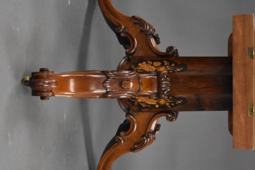 VICTORIAN BURR WALNUT AND MARQUETRY BREAKFAST TABLE BY JOHN KENDAL - ADDITIONAL PHOTO 17
