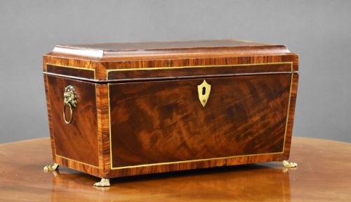 George III Mahogany Tea Caddy