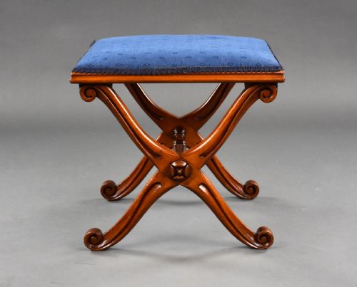 William IV Mahogany X Framed Stool