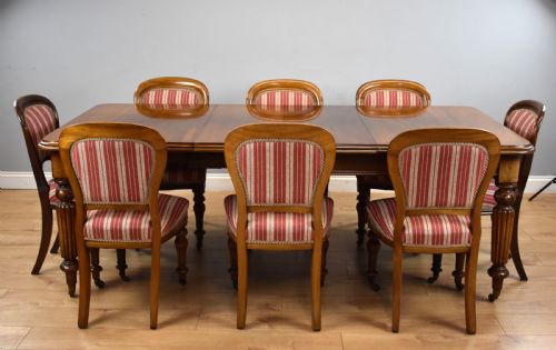 Victorian Mahogany Extending Dining Table & 10 Chairs