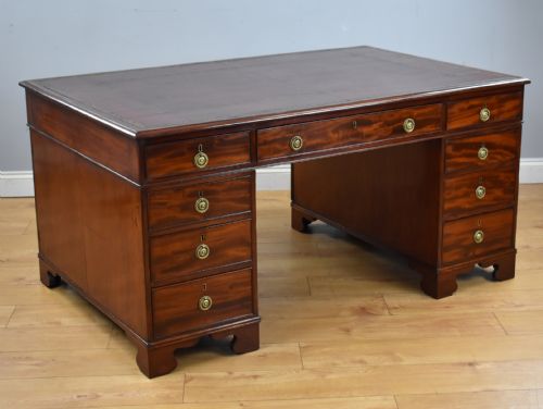 George III Mahogany Partners Desk