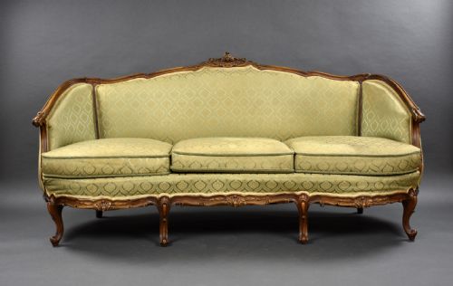 19th Century Continental Carved Beech Three Piece Suite