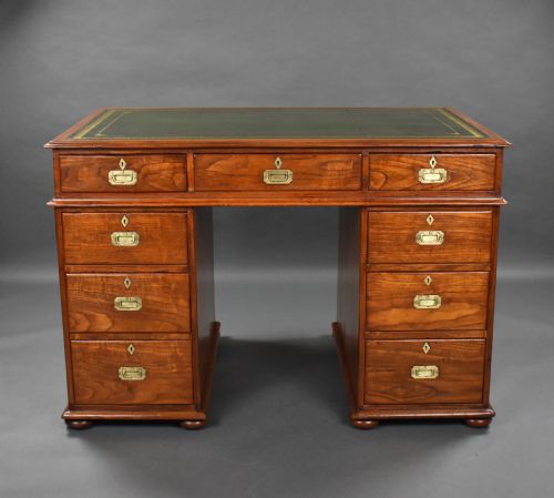 Victorian Teak Campaign Desk