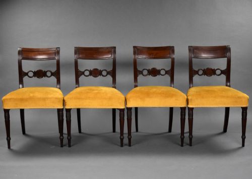 Set of 4 Regency Mahogany Dining Chairs