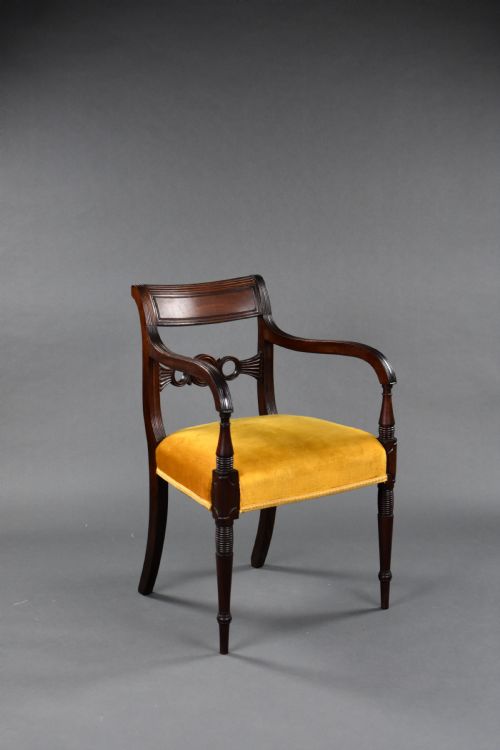 Regency Mahogany Open Armchair